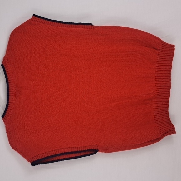 Vintage 80's Pendleton Scottish Terrier red & blue virgin wool med sweater vest - Picture 4 of 6